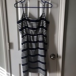 J. Crew Factory Navy/White Stripe Dress